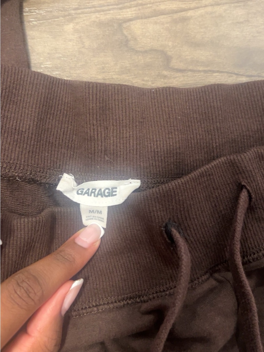 Garage Brown Drawstring Track Pants - Picture 3 of 5